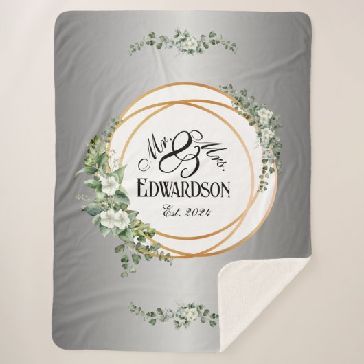 ロマンチックフローラシェルパブランケットゴールデンリングや輪 シェルパブランケット (正面)