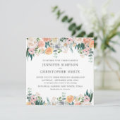 ロマンチックフローラスクエア結婚式招待状カード 招待状 (スタンド正面)