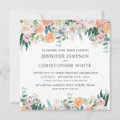 ロマンチックフローラスクエア結婚式招待状カード 招待状 (正面)