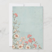 ロマンチックフローラスクリプトハンドドロッドシック結婚ズ セーブザデート (裏面)