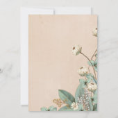 ロマンチックフローラスクリプトハンドドロッドシック結婚ズ セーブザデート (裏面)