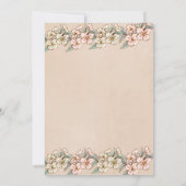 ロマンチックフローラスクリプトハンドドロッドシック結婚ズ セーブザデート (裏面)