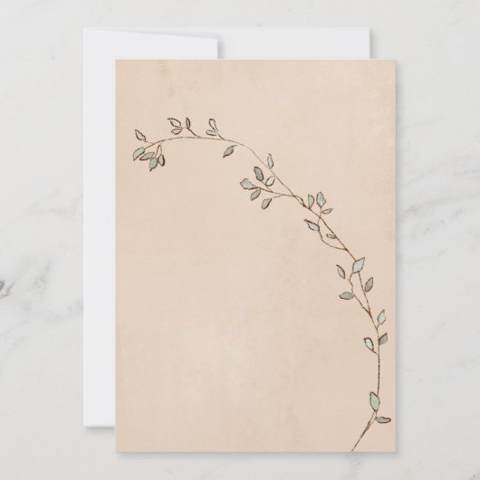 ロマンチックフローラスクリプトハンドドロッドシック結婚ズ セーブザデート (裏面)