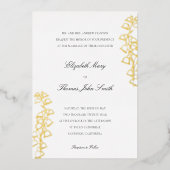 ロマンチックフローラスケッチリリーフォーマルバレー結婚ズ 箔招待状 (正面)