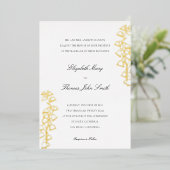 ロマンチックフローラスケッチリリーフォーマルバレー結婚ズ 箔招待状 (立ち正面)