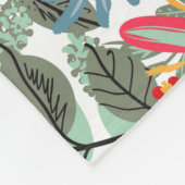 ロマンチックフローラソフトピンクグリーンピーチクラシックー フリースブランケット (角)