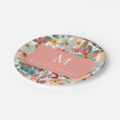 ロマンチックフローラソフトピンクグリーンピーチクラシックー ペーパープレート (アングル)