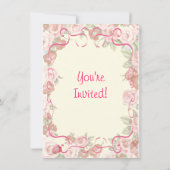 ロマンチックフローラティーパーティの招待状 招待状 (裏面)