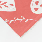 ロマンチックフローラバレンタインハートパターンサンゴ フリースブランケット (角)