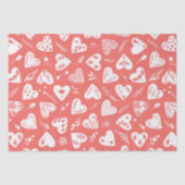 ロマンチックフローラバレンタインハートパターンサンゴ 薄葉紙 (正面)
