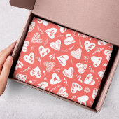 ロマンチックフローラバレンタインハートパターンサンゴ 薄葉紙