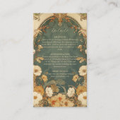 ロマンチックフローラフレーム結婚アールヌーボー エンクロージャーカード (正面)