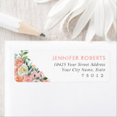 ロマンチックフローラブライダルシャワー差出人住所ラベル ラベル (インサイチュ)