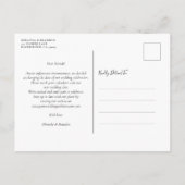 ロマンチックフローラブーケエメラルドグリーン結婚金ゴールド 案内ポストカード (裏面)