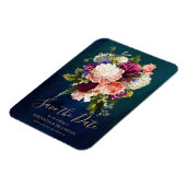 ロマンチックフローラブーケエメラルドグリーン金ゴールドズ マグネット (左側)