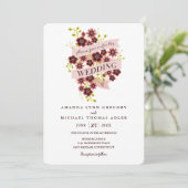 ロマンチックフローラブーケバナー結婚式招待状 招待状 (スタンド正面)