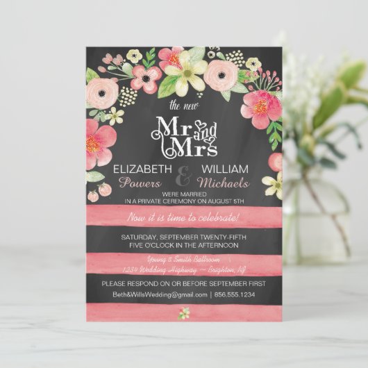 ロマンチックフローラポストウエディングレセプション専用招待状 招待状 (スタンド正面)