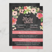 ロマンチックフローラポスト結婚披露宴のみ招待状 招待状 (正面/裏面)