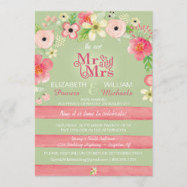 ロマンチックフローラポスト結婚披露宴のみ招待状 招待状