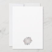 ロマンチックフローラモノグラムリースカップルのシャワー 招待状 (裏面)