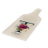 ロマンチックフローラモノグラムレターT カッティングボード (角)