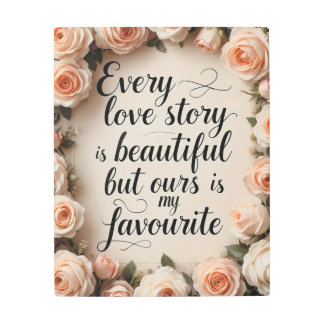 ロマンチックフローララブストーリー引用文アート メタルプリント