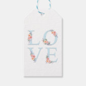 ロマンチックフローララブ開花タイポグラフィ ギフトタグ (正面)