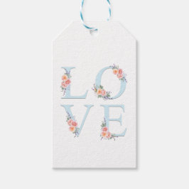 ロマンチックフローララブ開花タイポグラフィ ギフトタグ