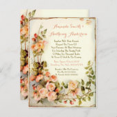 ロマンチックフローラ予算結婚式招待状 インビテーションポストカード (正面/裏面)