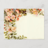 ロマンチックフローラ予算結婚式招待状 インビテーションポストカード (裏面)