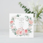 ロマンチックフローラ水彩リースズインビタティ 招待状 (スタンド正面)