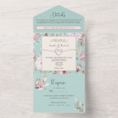 ロマンチックフローラ結婚トイル オールインワン招待状 (内側)