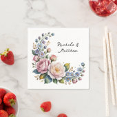 ロマンチックフローラ結婚ブーケ スタンダードカクテルナプキン (インサイチュ)