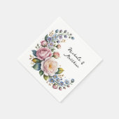 ロマンチックフローラ結婚ブーケ スタンダードカクテルナプキン (角)