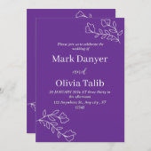 ロマンチックフローラ結婚式招待状- エレガント 招待状 (正面/裏面)