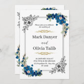 ロマンチックフローラ結婚式招待状 – ソフト 招待状 (正面/裏面)