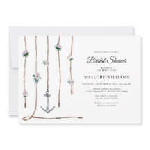 ロマンチックフローラ航海のいかりブライダルシャワーインビ