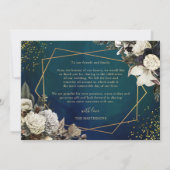 ロマンチックフローラ金ゴールド結婚リースサンキューカード サンキューカード (裏面)