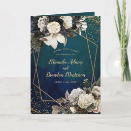 ロマンチックフローラ金ゴールド結婚リース 招待状