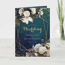 ロマンチックフローラ金ゴールド結婚リース 招待状