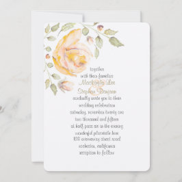 ロマンチックフローラ·ウ結婚ォーターカラーの創始 招待状