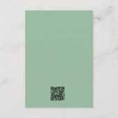 ロマンチックフローラQRコードコーラルセージ詳細結婚ズ エンクロージャーカード (裏面)
