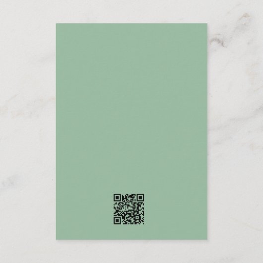 ロマンチックフローラQRコードコーラルセージ詳細結婚ズ エンクロージャーカード (裏面)