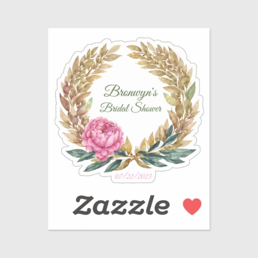 ロマンチックブライダルシャワーデザイン シール (シート)