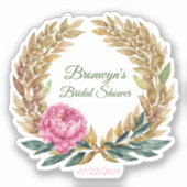 ロマンチックブライダルシャワーデザイン シール (正面)