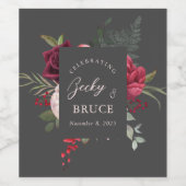 ロマンチックブライダルブーケカスタマイズ ワインラベル (シングルラベル)