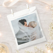 ロマンチックブライド&グルーマー結婚式の引き出物バッグ フェイバーバッグ (クリップ留めされた状態)