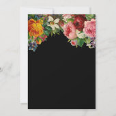 ロマンチックブラックアンドホワイトボホフローラブライダルシャワー 招待状 (裏面)