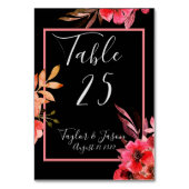 ロマンチックブラックオレンジフローラスクリプト テーブルナンバー (裏面)