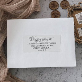 ロマンチックブラックカリグラフィーゲスト住所 シール